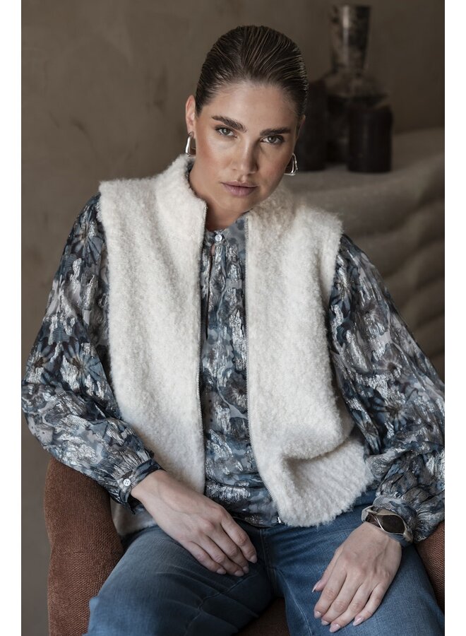 54835-29 010 Geisha Pullover sleeveless with zipper off-white