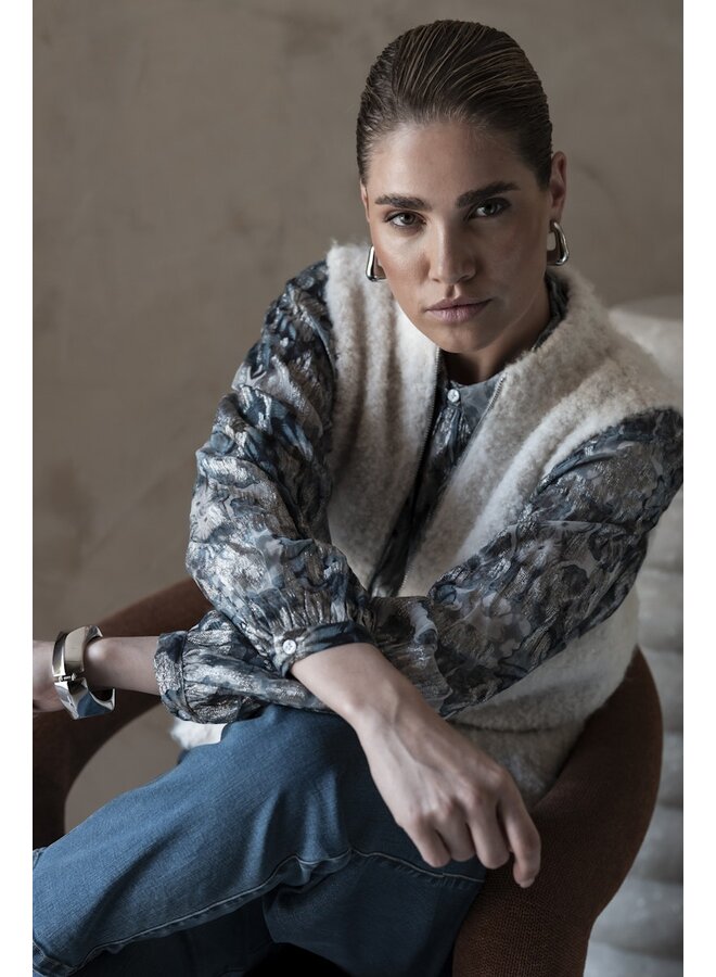 54835-29 010 Geisha Pullover sleeveless with zipper off-white