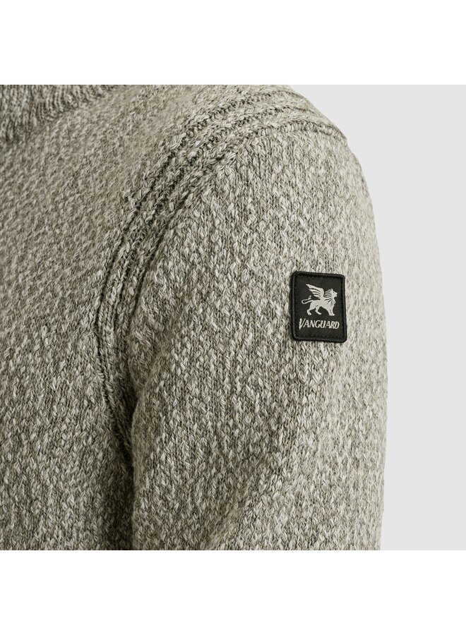 VKW2511348 9161 Vanguard Half zip collar cotton slub  3 tone mouline Chimera