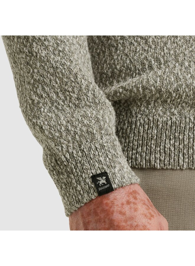 VKW2511348 9161 Vanguard Half zip collar cotton slub  3 tone mouline Chimera