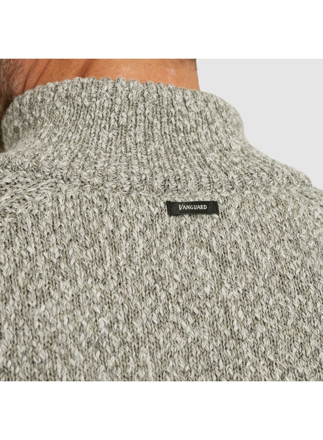 VKW2511348 9161 Vanguard Half zip collar cotton slub  3 tone mouline Chimera