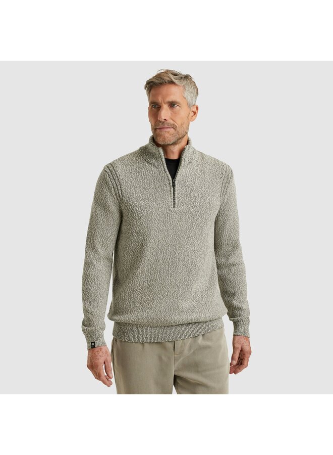 VKW2511348 9161 Vanguard Half zip collar cotton slub  3 tone mouline Chimera