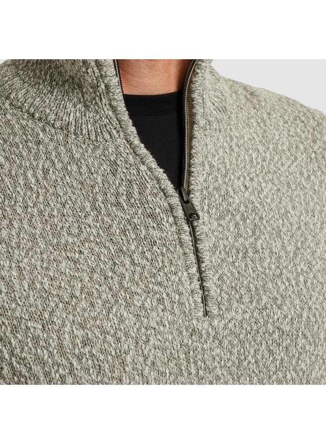 VKW2511348 9161 Vanguard Half zip collar cotton slub  3 tone mouline Chimera