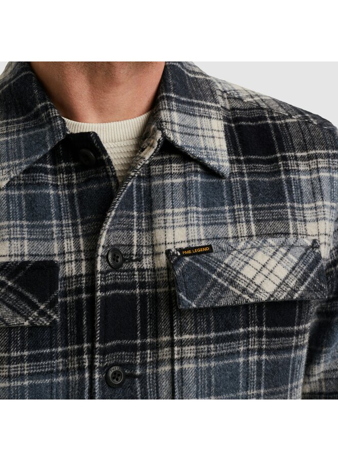 PSI2511260 5282 PME Legend LONG SLEEVE SHIRT Woolblend YD check Carbon