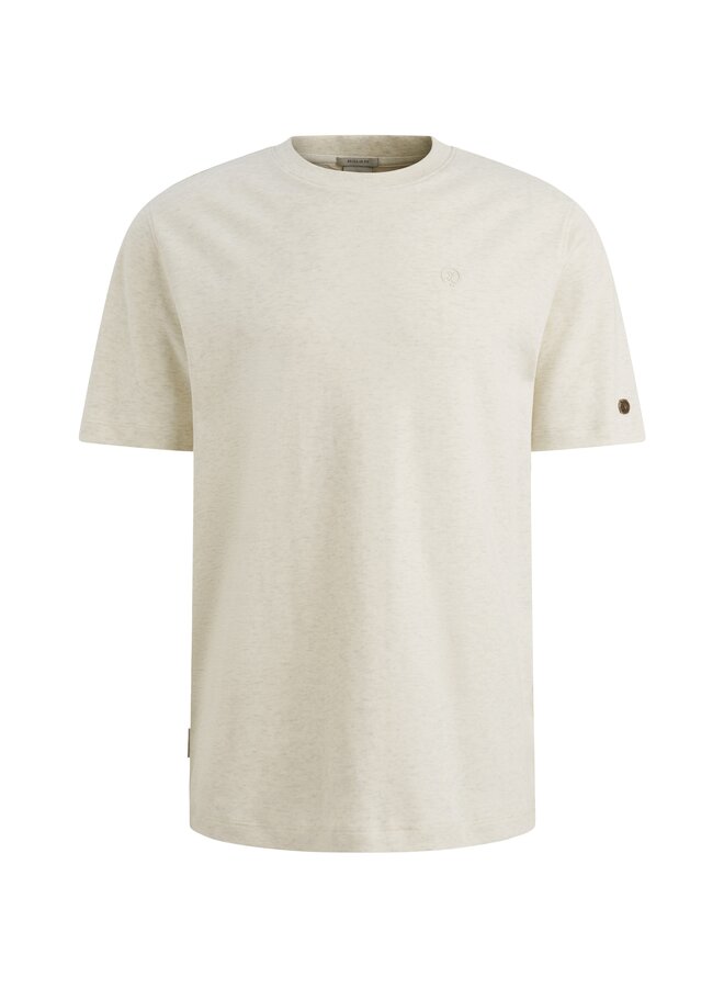 CTSS2511573 910 Cast Iron Short sleeve r-neck regular fit interlock Bone White Melee