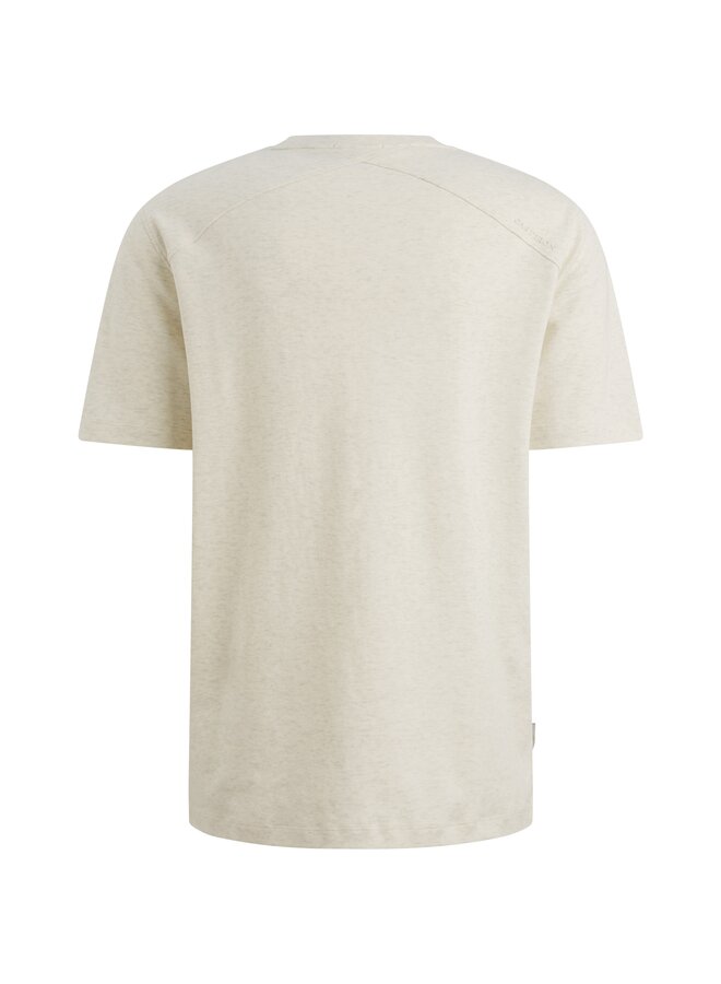 CTSS2511573 910 Cast Iron Short sleeve r-neck regular fit interlock Bone White Melee