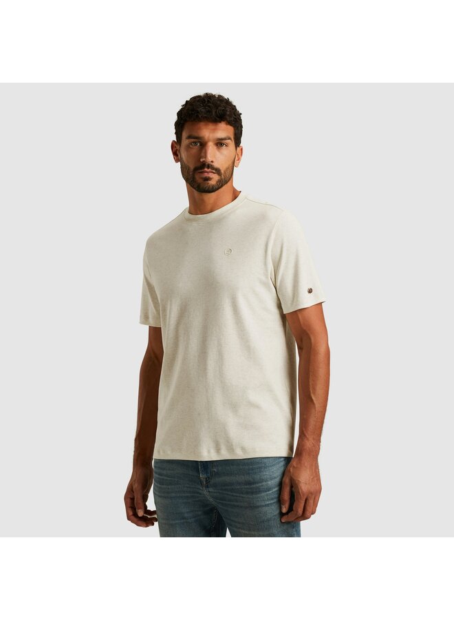 CTSS2511573 910 Cast Iron Short sleeve r-neck regular fit interlock Bone White Melee