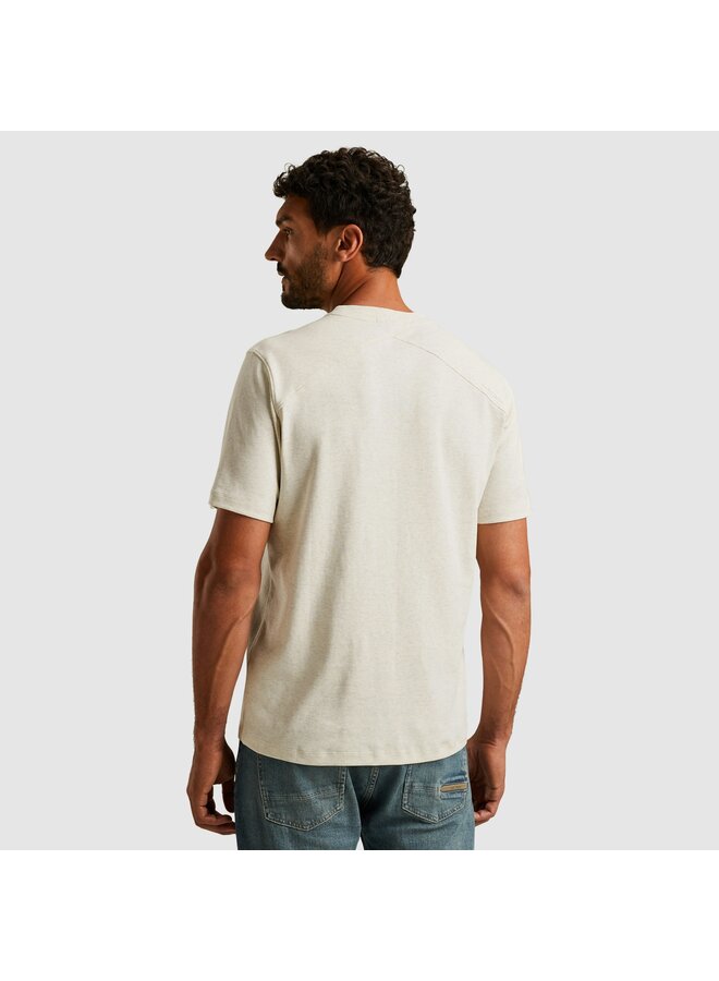 CTSS2511573 910 Cast Iron Short sleeve r-neck regular fit interlock Bone White Melee