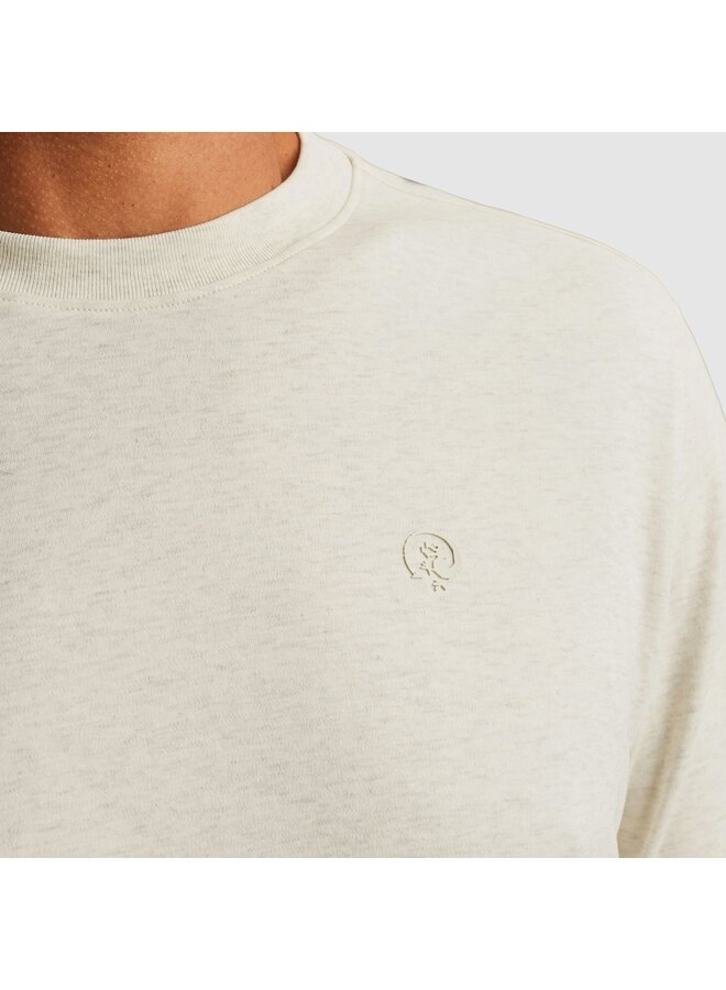 CTSS2511573 910 Cast Iron Short sleeve r-neck regular fit interlock Bone White Melee