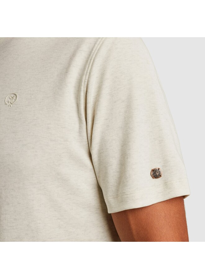 CTSS2511573 910 Cast Iron Short sleeve r-neck regular fit interlock Bone White Melee