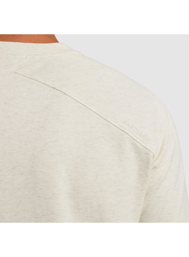 CTSS2511573 910 Cast Iron Short sleeve r-neck regular fit interlock Bone White Melee