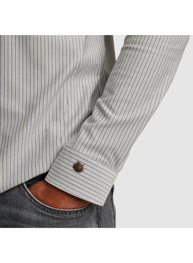 CSI2511279 5277 Cast Iron LONG SLEEVE SHIRT Twill Jersey Stripe Grisaille