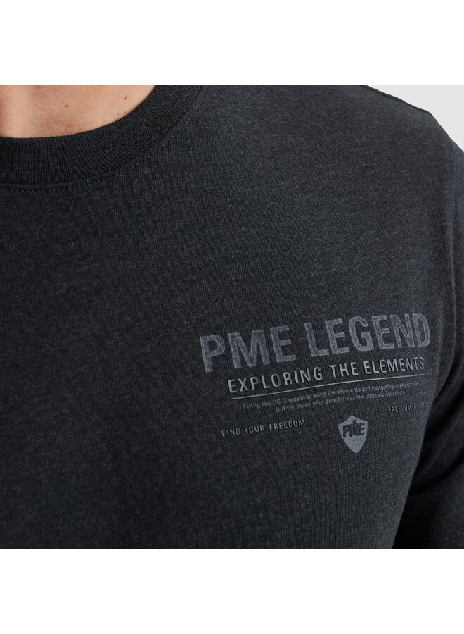 PTSS2511532 5282 PME Legend Short sleeve r-neck melange jersey Carbon