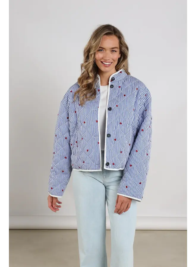 NKS13053 219 Nukus June Jacket Stripe Offwhite/Navy