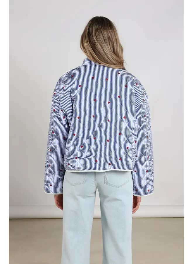 NKS13053 219 Nukus June Jacket Stripe Offwhite/Navy