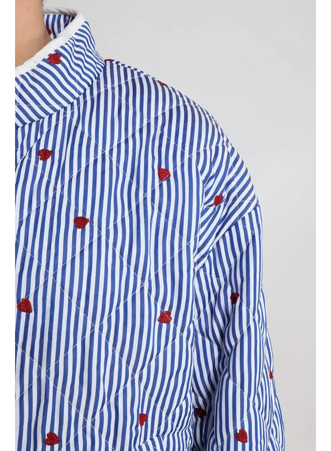 NKS13053 219 Nukus June Jacket Stripe Offwhite/Navy