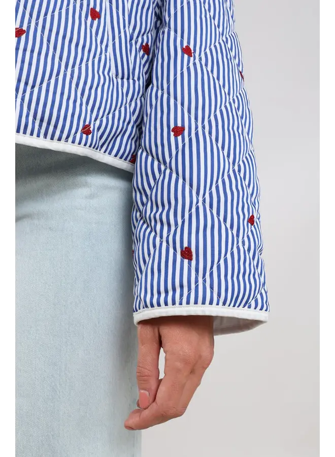 NKS13053 219 Nukus June Jacket Stripe Offwhite/Navy