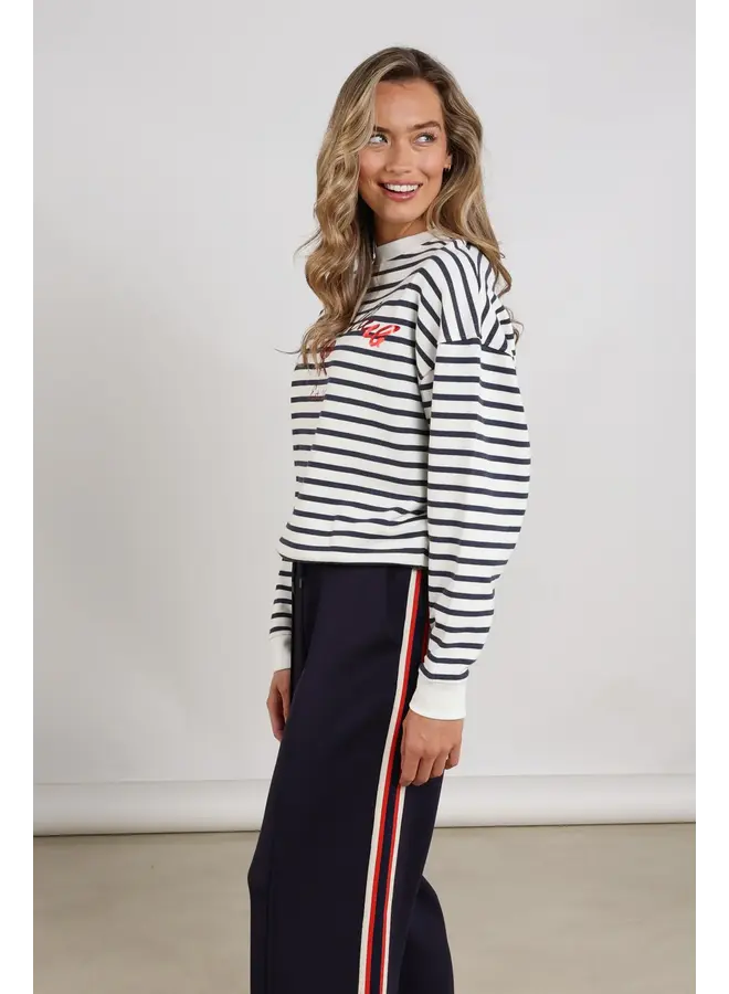 NKS03033 137 Nukus Paige Sweater Stripe White/Blue