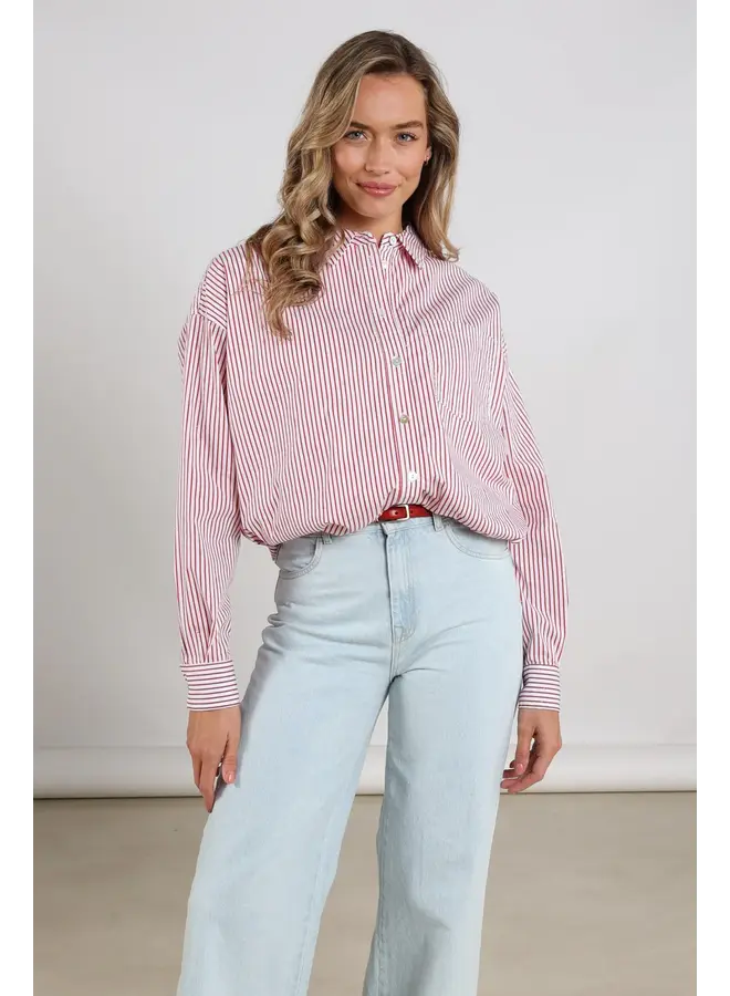 NKS02104 372 Nukus Ariana Blouse Stripe Kiss/Offwhite