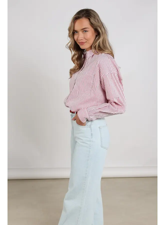 NKS02104 372 Nukus Ariana Blouse Stripe Kiss/Offwhite