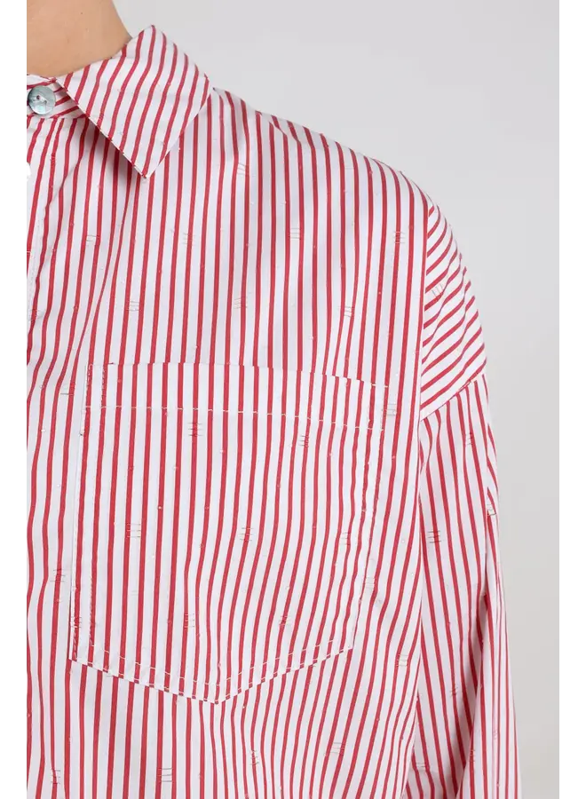 NKS02104 372 Nukus Ariana Blouse Stripe Kiss/Offwhite