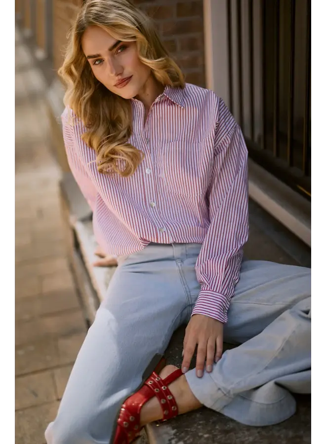 NKS02104 372 Nukus Ariana Blouse Stripe Kiss/Offwhite