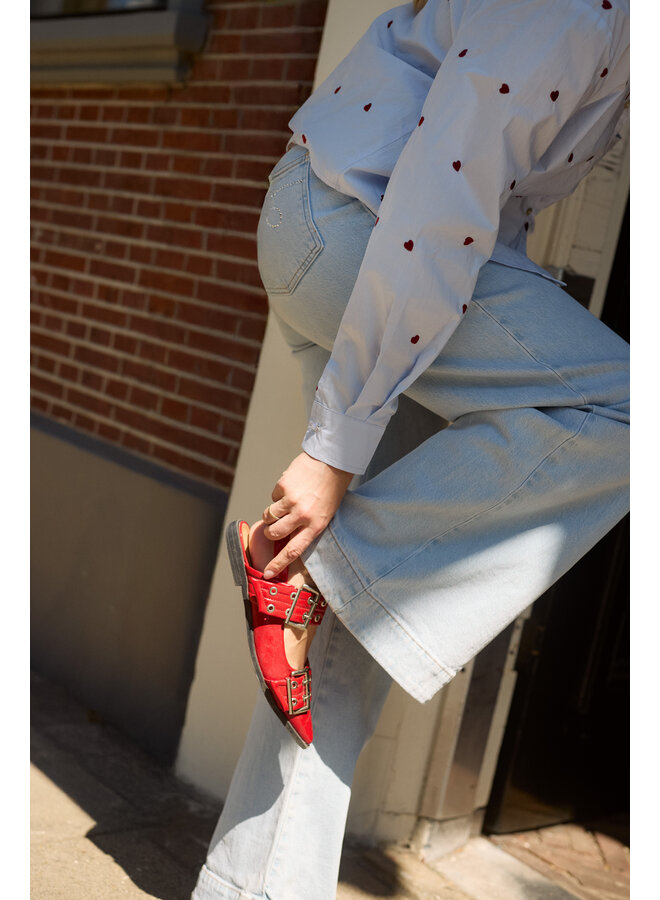 NKF09053 24 Nukus Abby Pants Denim Strass Bleached Denim