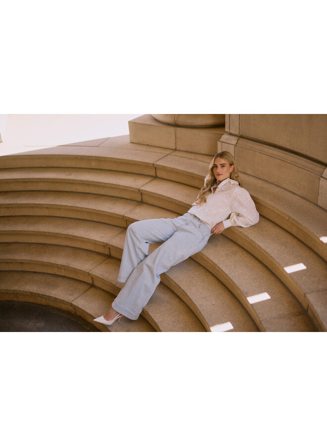 NKF09053 24 Nukus Abby Pants Denim Strass Bleached Denim