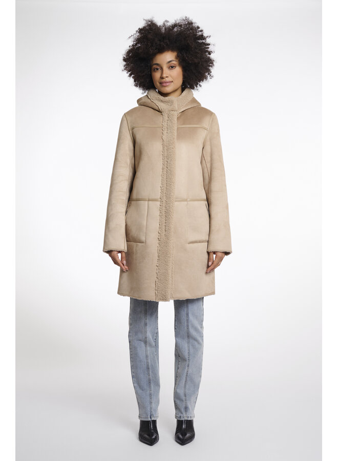Alina.7002511 Rino&Pelle Reversible hooded coat Oat