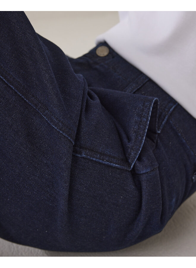 4s2883-5203 492 Summum Jeans wide leg Cotton lurex denim Night blue denim