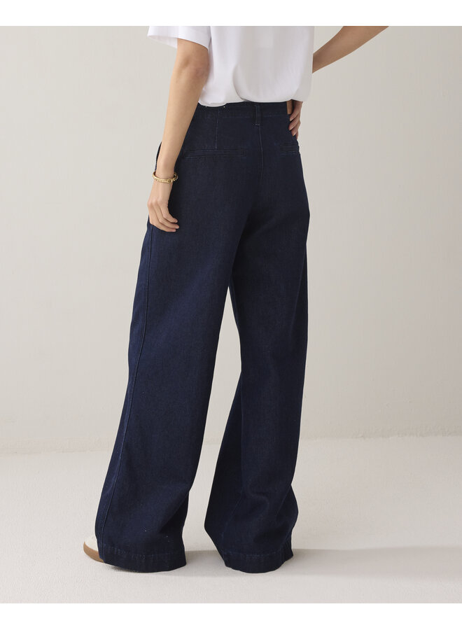 4s2883-5203 492 Summum Jeans wide leg Cotton lurex denim Night blue denim