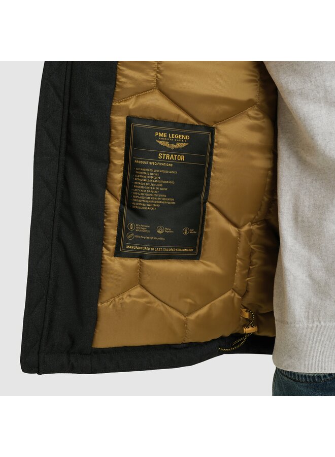 PJA2508106 5438 PME Legend Semi long jacket STRATOR Melange Twill Blue