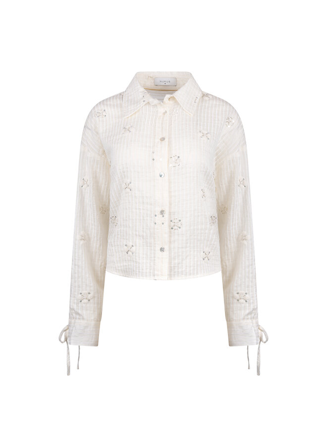 NKS02200 17 Nukus Bailey Blouse Beads Off White