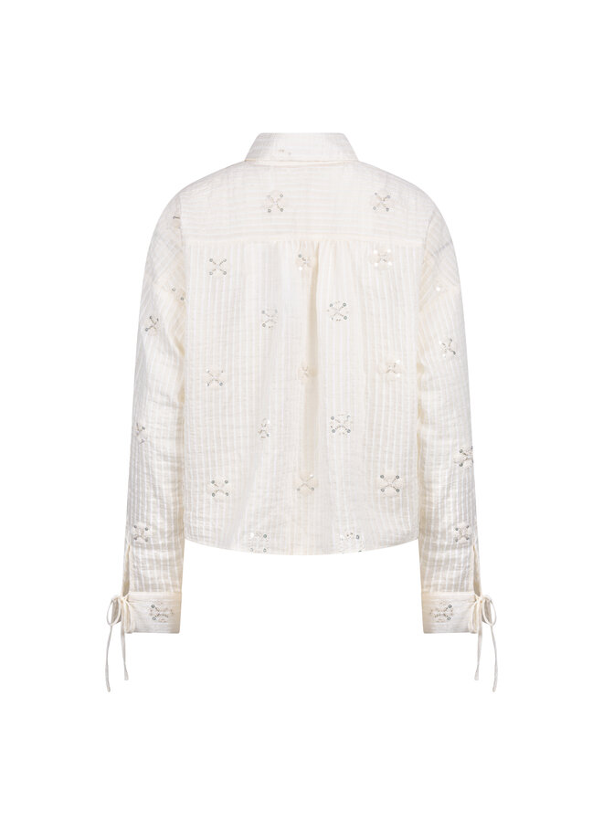 NKS02200 17 Nukus Bailey Blouse Beads Off White