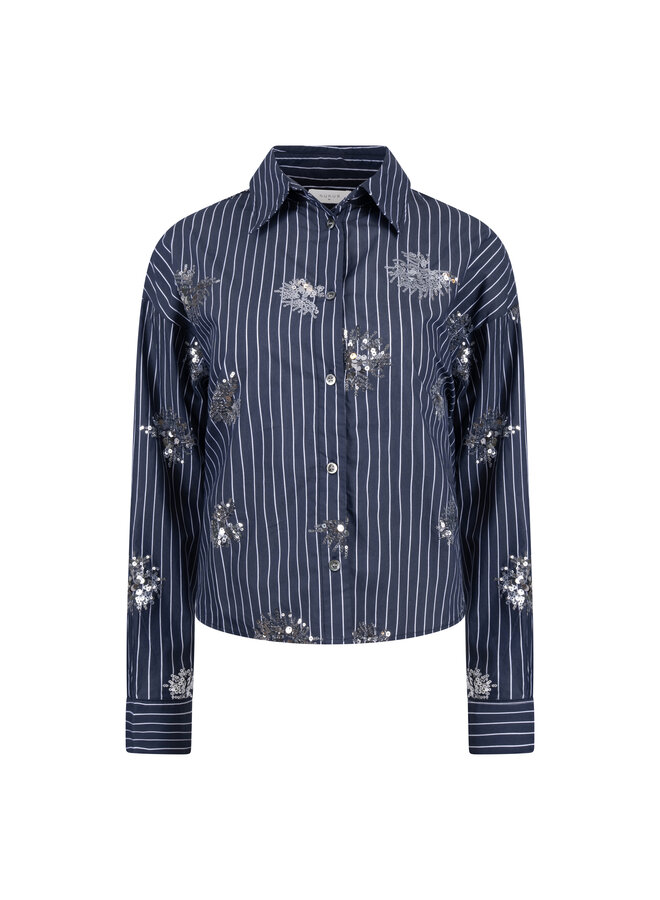 NKS02151 70 Nukus Tessa Blouse Paillet Navy