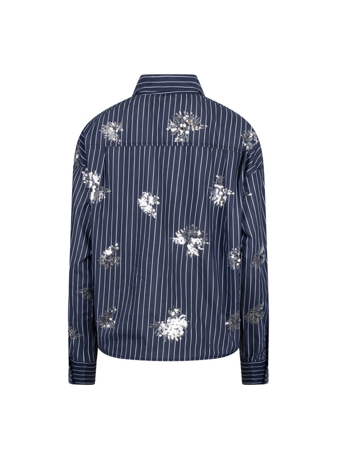 NKS02151 70 Nukus Tessa Blouse Paillet Navy