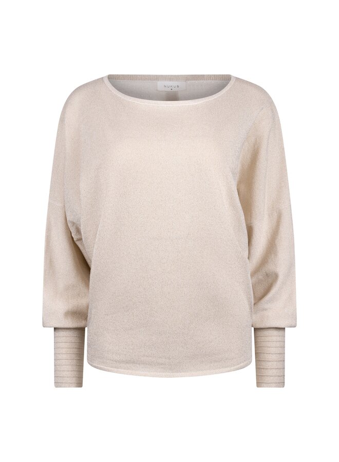 NKS03055 9 Nukus Jorien Pullover Lurex Sand