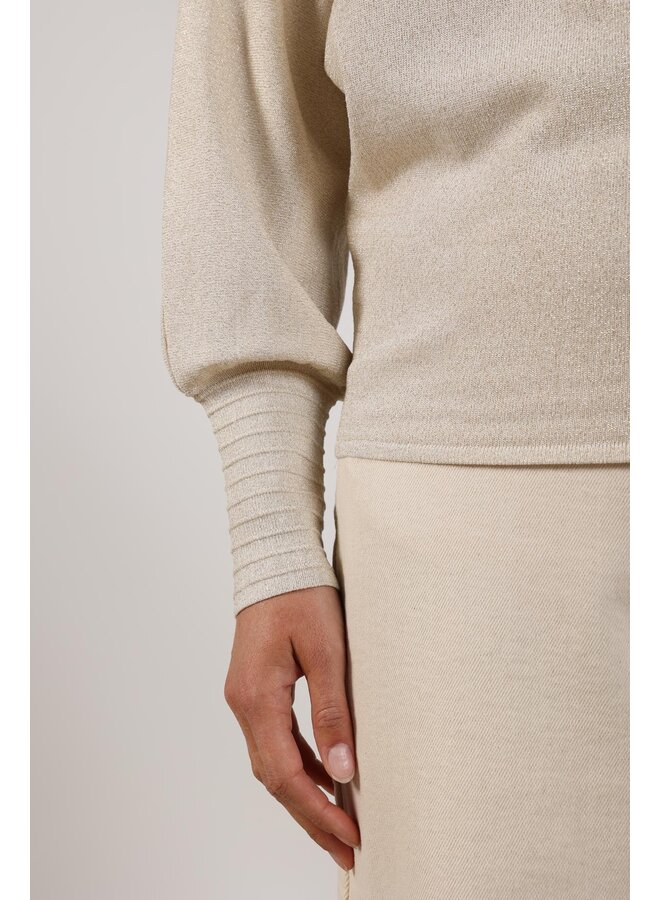 NKS03055 9 Nukus Jorien Pullover Lurex Sand