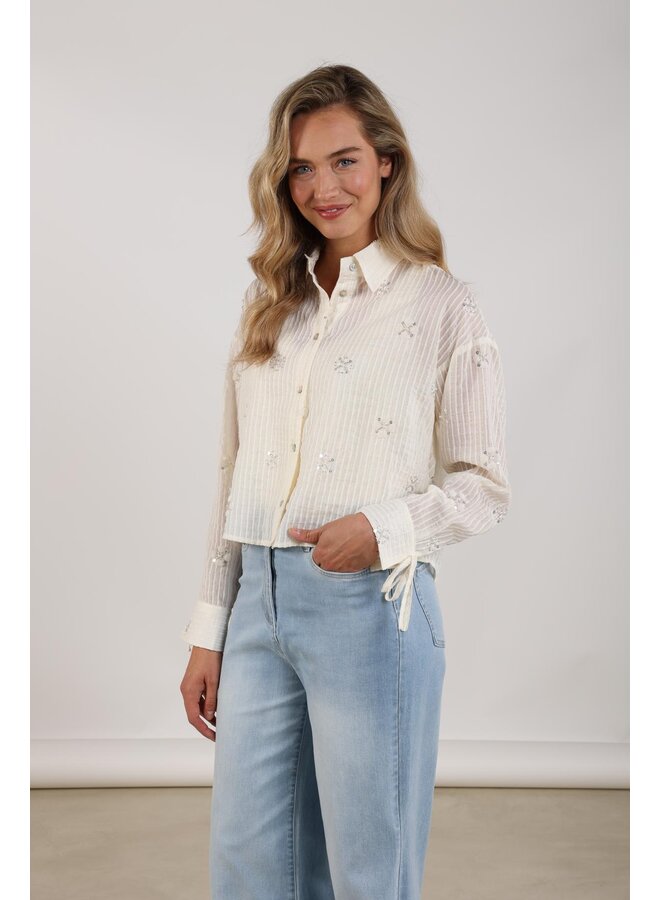 NKS02200 17 Nukus Bailey Blouse Beads Off White