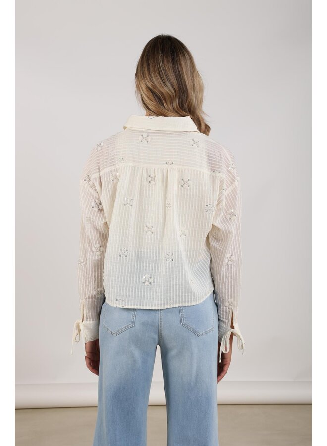 NKS02200 17 Nukus Bailey Blouse Beads Off White