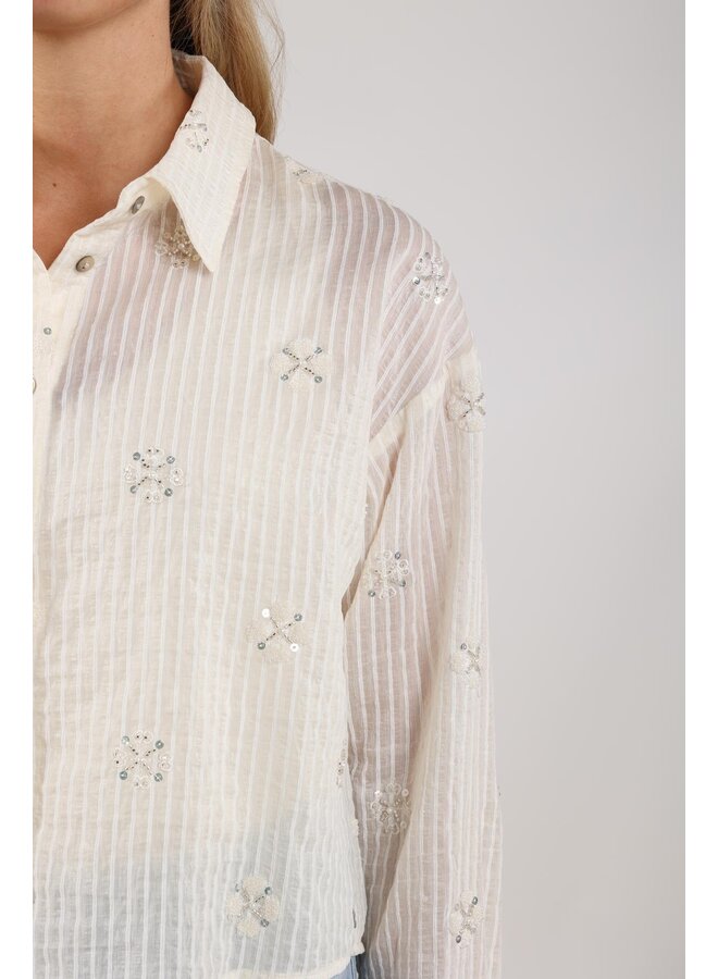 NKS02200 17 Nukus Bailey Blouse Beads Off White