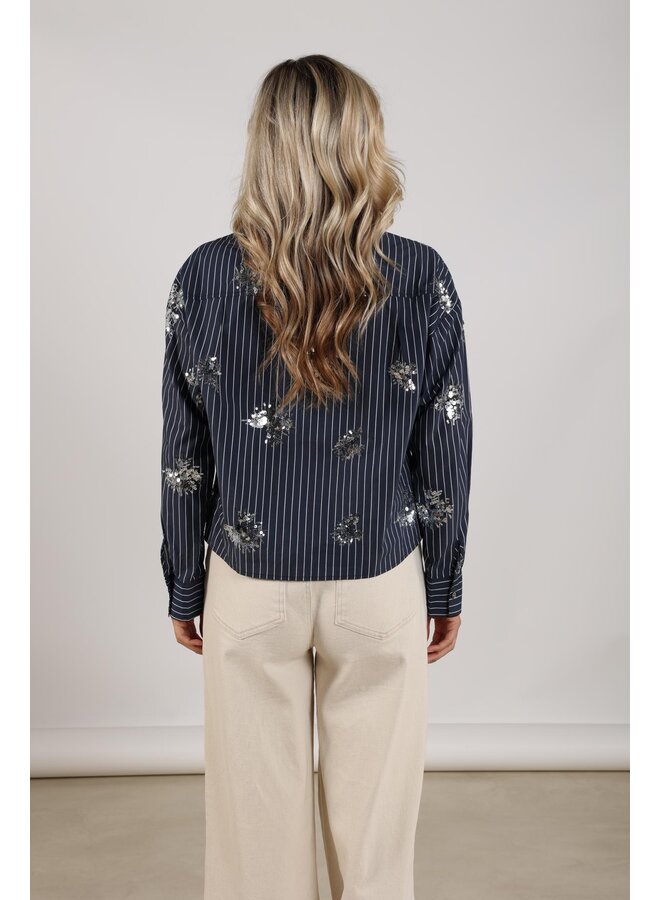 NKS02151 70 Nukus Tessa Blouse Paillet Navy