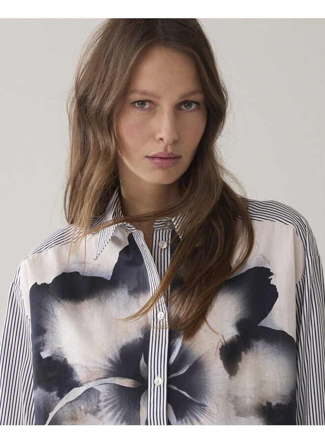 2s3451-12375 120 Summum Blouse Big flower cotton  Multicolour