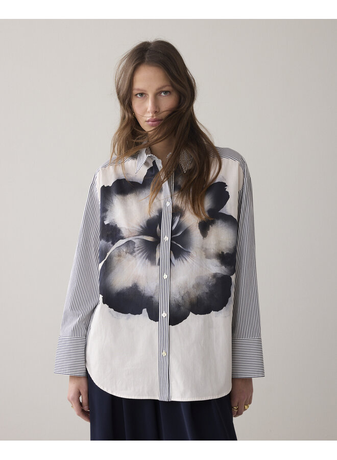 2s3451-12375 120 Summum Blouse Big flower cotton  Multicolour