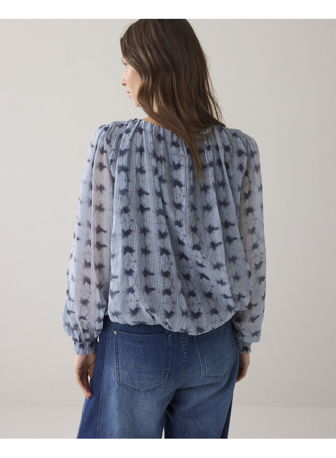 2s3457-12368 423 Summum Top Tie dye stripe  Softblue