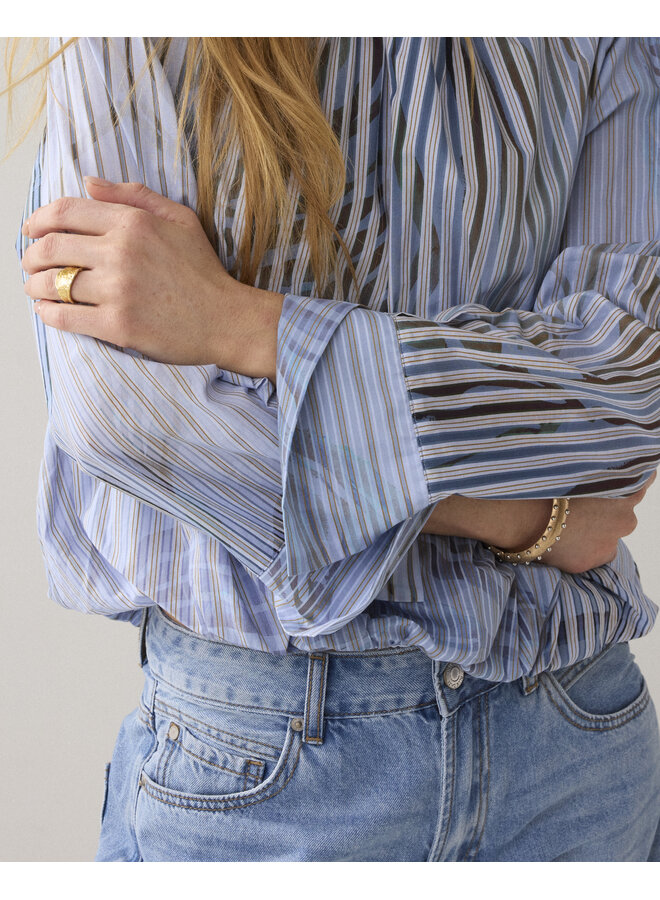 2s3450-12367 423 Summum Top Flowers and stripes  Softblue