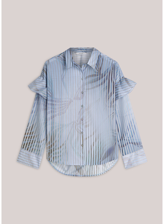 2s3429-12367 423 Summum Blouse Flowers and stripes  Softblue