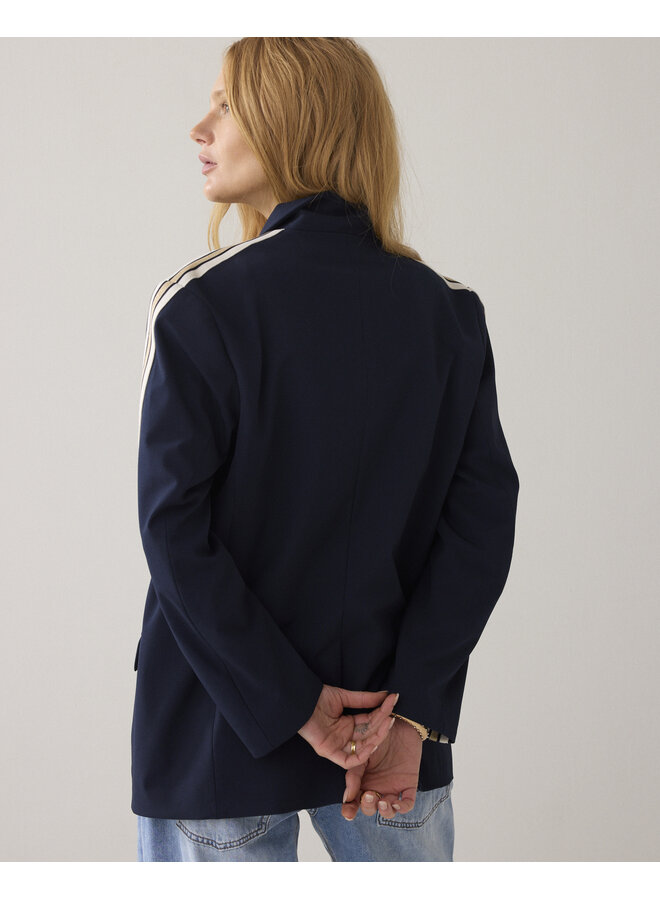 1s1283-12364 495 Summum Blazer with tape Viscose blend  Midnightblue