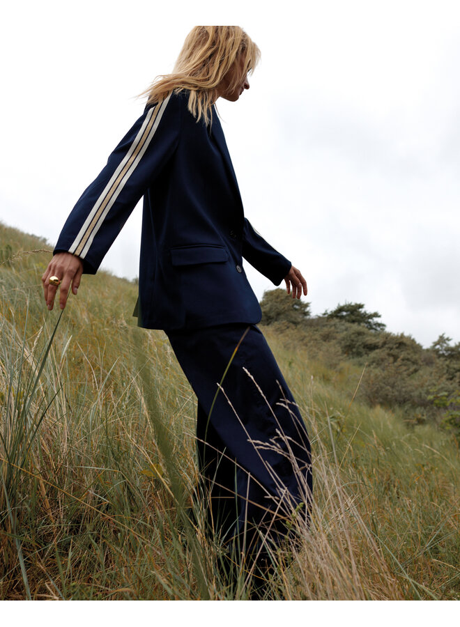 1s1283-12364 495 Summum Blazer with tape Viscose blend  Midnightblue