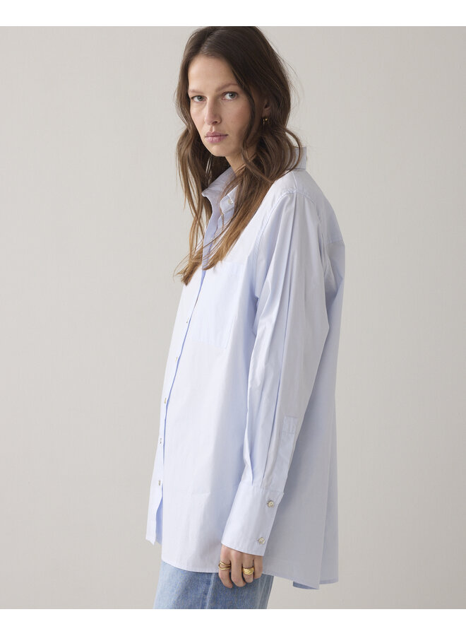 2s150-12119 423 Summum Blouse Crispy poplin  Softblue